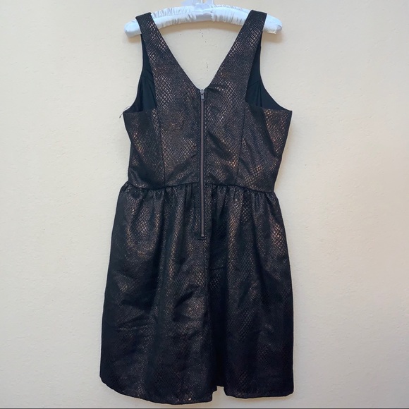 Bar III Copper Black Brocade Fit Flare Dress XXL B9/1 - Picture 9 of 12